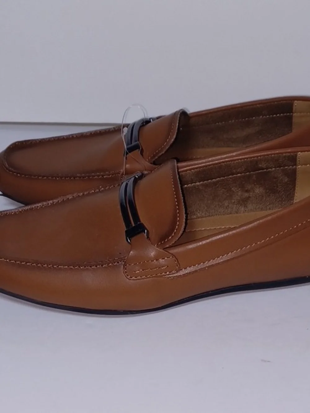 Alfani Tan Leather Bit-Detail Slip-On Loafers